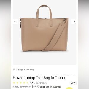 Have Taupe Laptop Tote Bag - Brand New NWT